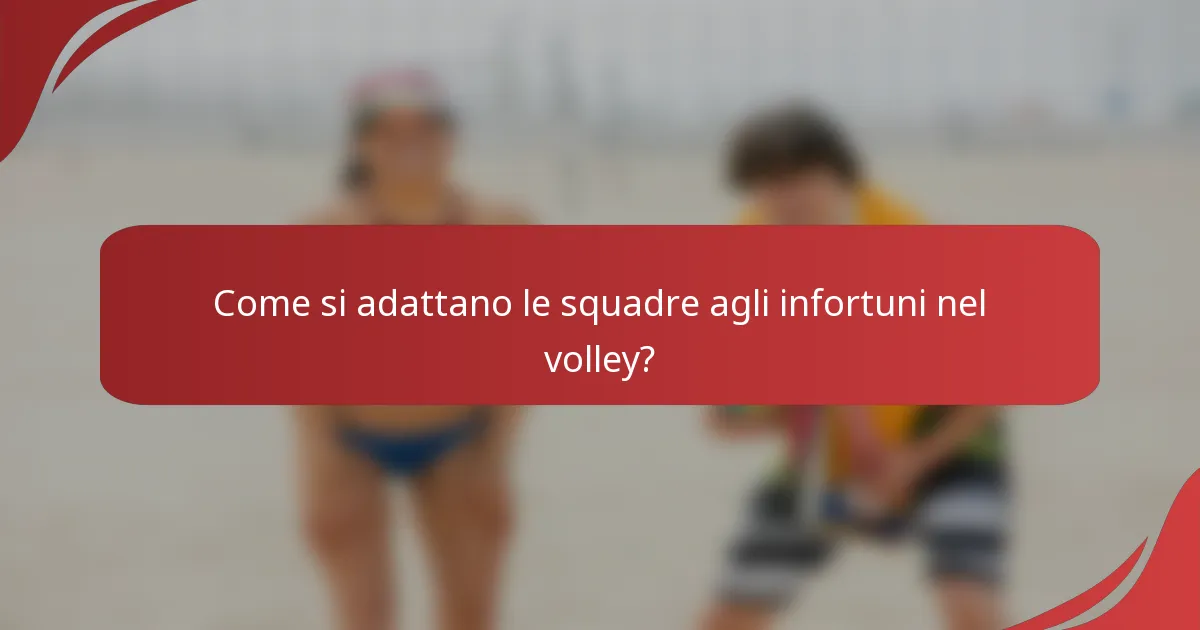 Come si adattano le squadre agli infortuni nel volley?